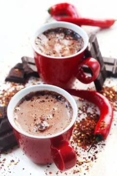 Cocoa With Chilli Stock Photos