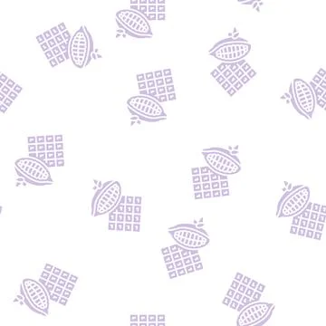 Cocoa chocolate glyph seamless pattern Stock Illustration