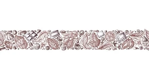 Cocoa, chocolate strip, seamless pattern. Vector 스톡 일러스트