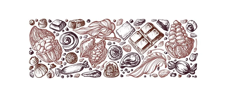 Cocoa, chocolate Texture background Vector art Stock Illustration