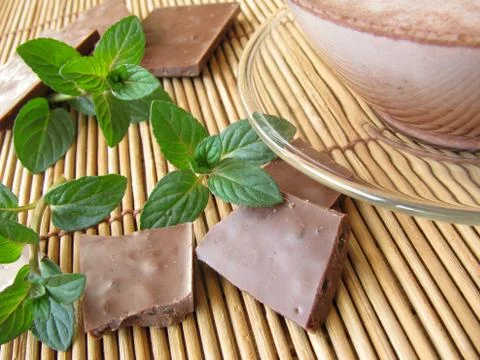 Cocoa with chocolates mint Stock Photos