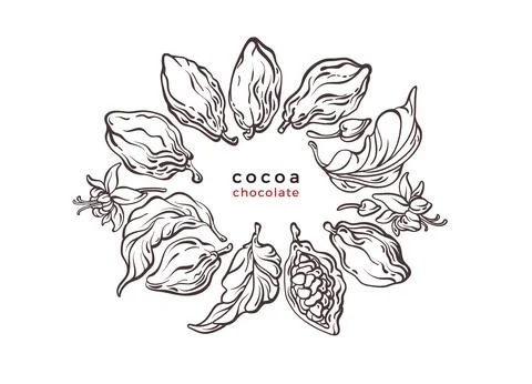 Cocoa circle pattern. Vector texture illustration Stock Illustration