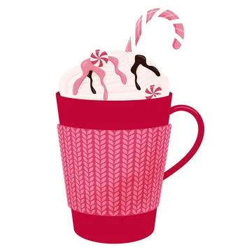 Cocoa with cream in a mug Stock Illustration