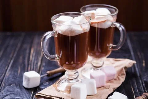 Cocoa drink with marshmallows Foto stock
