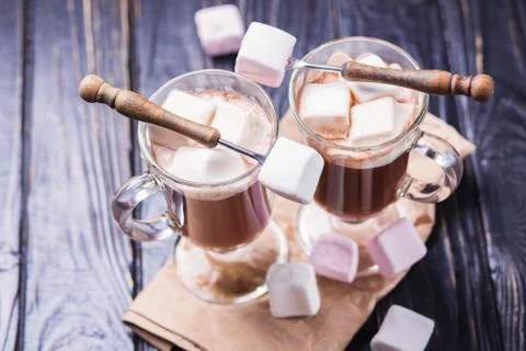 Cocoa drink with marshmallows Foto stock