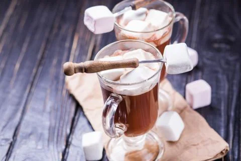 Cocoa drink with marshmallows Foto stock