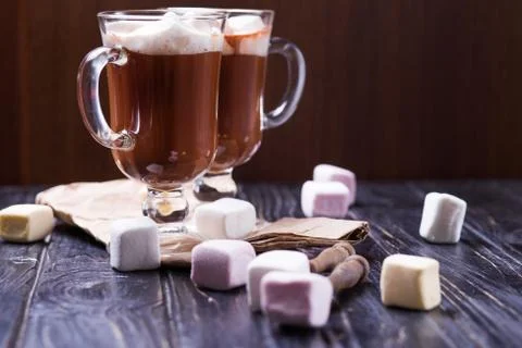 Cocoa drink with marshmallows Foto stock