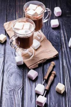 Cocoa drink with marshmallows Foto stock