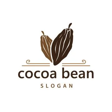 Cocoa Emblem Flat Style Cocoa Bean Illustration イラスト素材