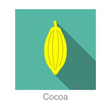 Cocoa fruit flat icon, vector illustration Illustrazione stock