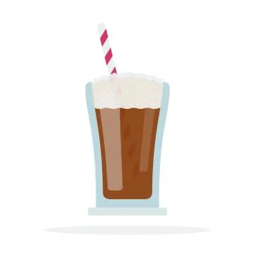 Cocoa in a glass with a straw vector flat isolated Illustrazione stock