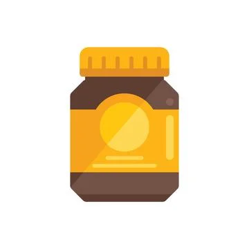 Cocoa jar icon flat vector. Cream paste イラスト素材