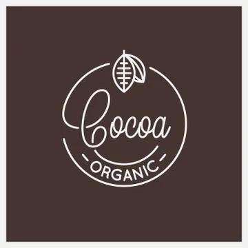 Cocoa lettering logo. Round linear logo of cocoa Stock Illustration