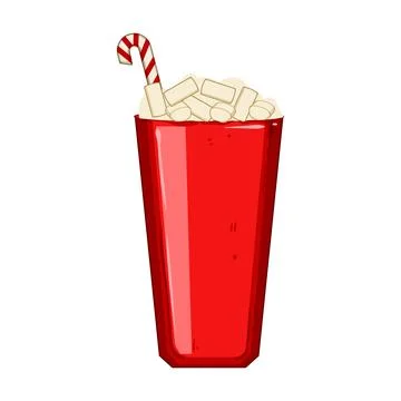Cocoa marshmallow cup cartoon vector illustration Stock Illustration