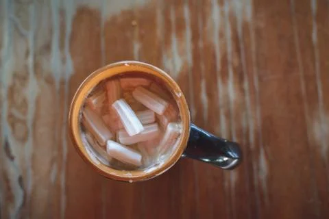 Cocoa with marshmallows Stock Photos