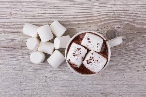 Cocoa with marshmallows Stock Photos