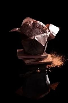 Cocoa muffin. Stock Photos