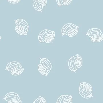 Cocoa nut line seamless pattern Stock Illustration