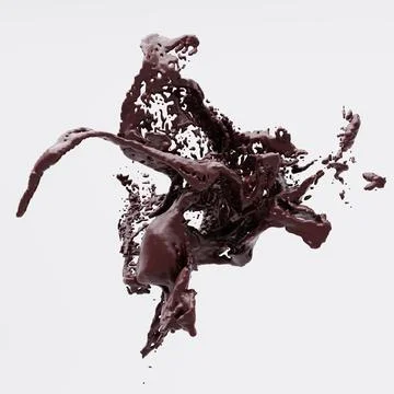 Cocoa or liquid chocolate is splashed out. Stock Illustration