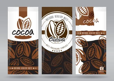 Cocoa packaging set Stock Illustration