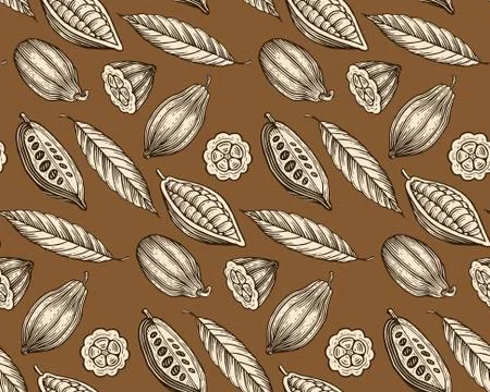 Cocoa pattern Stock Illustration