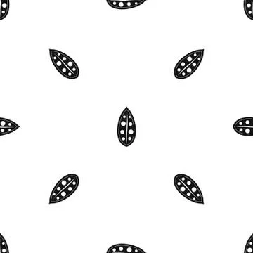 Cocoa pod pattern seamless black イラスト素材