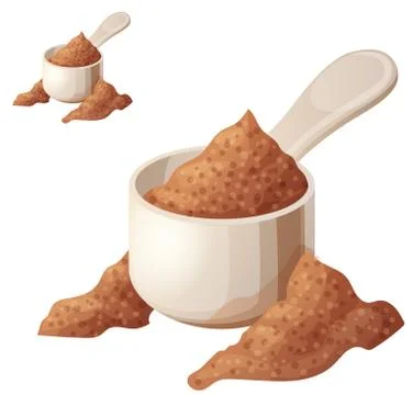Cocoa powder isolated on white background. Detailed Vector Icon Stock Illustration