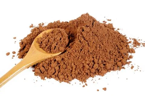 Cocoa powder isolated on white Stock Photos