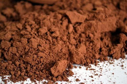 Cocoa powder spread Stock Photos