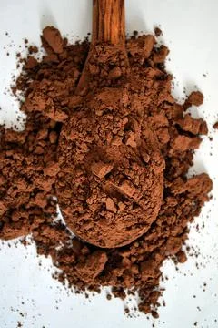 Cocoa powder spread Stock Photos