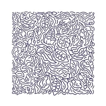 Cocoa square abstract pattern. Vector linear tree Illustrazione stock