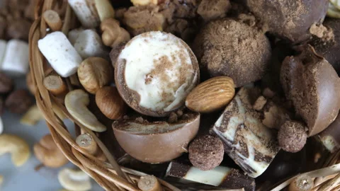 Cocoa, sweets, chocolate, gummies Video stock 233581721