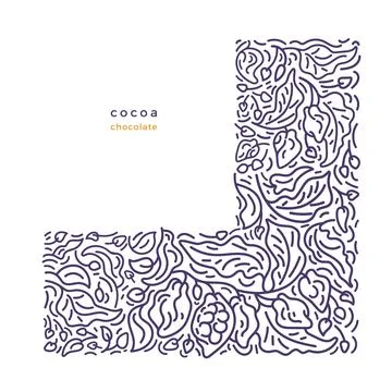 Cocoa texture abstract ornament. Vector line print Stock Illustration