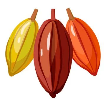 Cocoa tree pod icon cartoon vector. Farm leaf Illustrazione stock