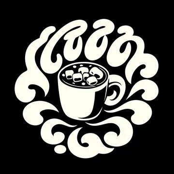 Cocoa vector design featuring a cup of hot chocolate with marshmallows perfe Stock Illustration