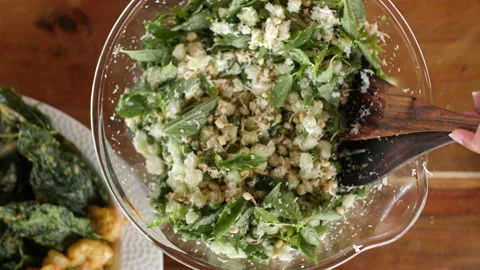 Coconut and Bean Dish in a Large Bowl, 4K Stock Footage 148192814