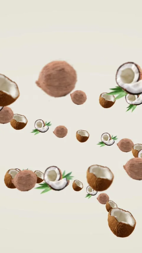 Coconut and coconut Slices vortex background video Stock Footage 279146798