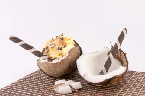 Coconut and coconut sweets Stock Photos