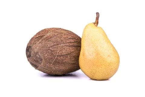 Coconut and pear Stock Photos