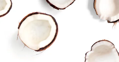 Coconut animation on the white background Stock Footage 139078264