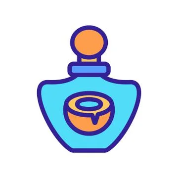 Coconut aromatic perfume flask icon vector outline illustration Illustration
