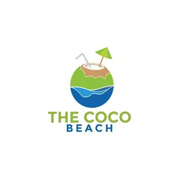 Coconut Beach logo vector template, Creative Coconut logo design concepts, .. Stock Illustration