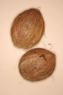 Coconut on beige Stock Photos