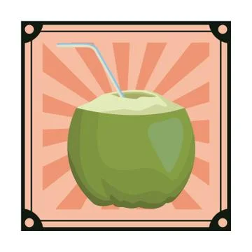 Coconut beverage icon Stock Illustration