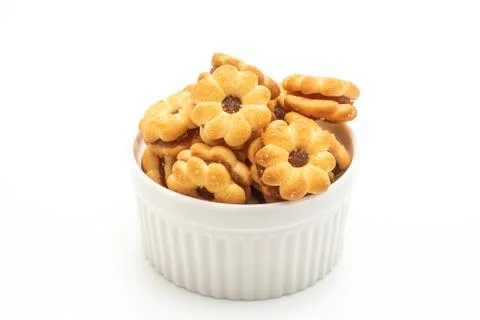 Coconut biscuit with pineapple jam Stock Photos