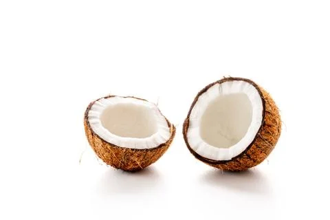 Coconut on a black background Stock Photos