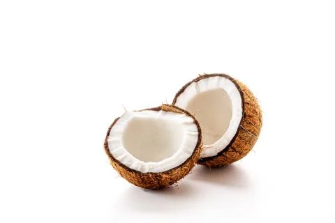 Coconut on a black background Stock Photos
