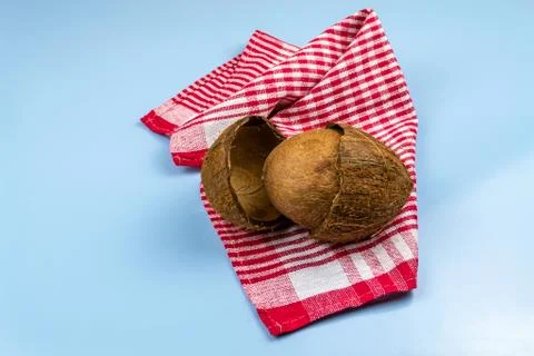 Coconut on blue Stock Photos