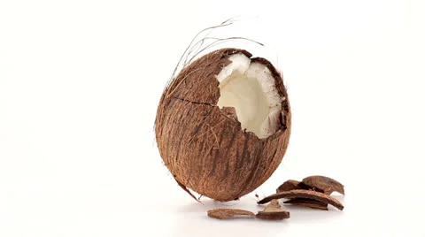 Coconut broken front view Vidéo 25304578