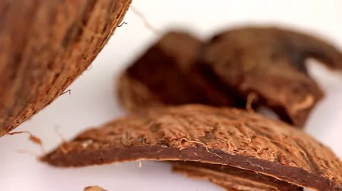 Coconut broken in pieces Stock-Footage 25304484